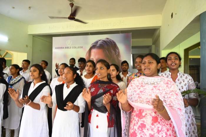 Students in worship