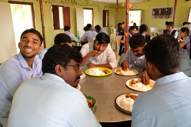 Students at the dining hall