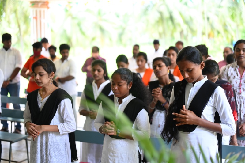 Students in worship
